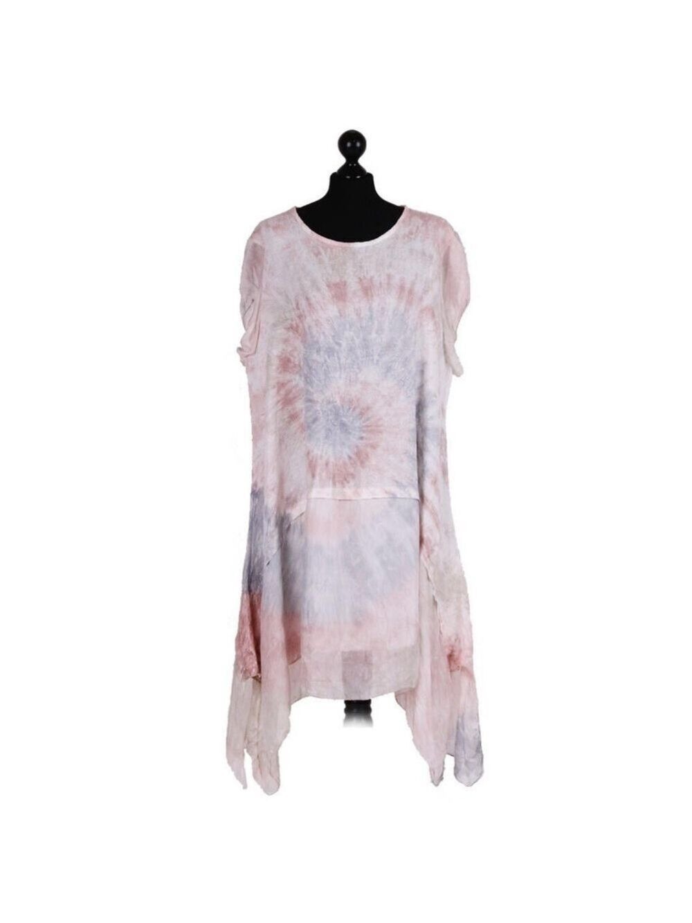 Blush Aurora Linen and Silk Tie dye Dress Size 6-10